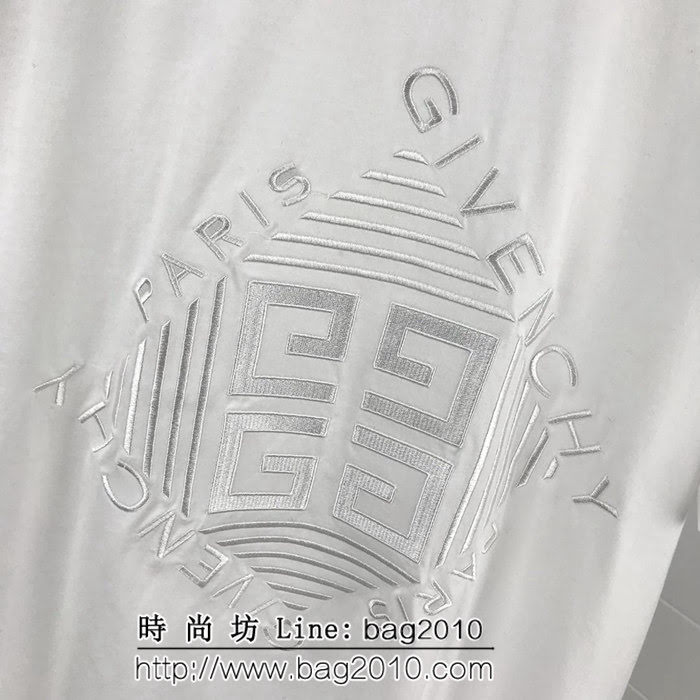 Gvc紀梵希 19ss早春新款短袖 菱形重工刺繡圖案 定制原版純棉面料 高版本男女同款 ydi2033